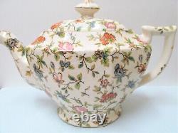 Antique Chintz Japan Hand painted Tea Pot with Sugar and Creamer