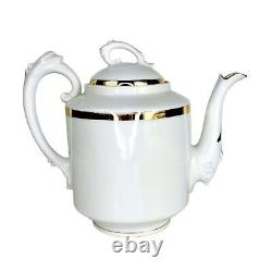 Antique Circa 1800s D&C France Limoges Fine Porcelain 24kt Gold Gilt Trim Teapot
