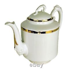Antique Circa 1800s D&C France Limoges Fine Porcelain 24kt Gold Gilt Trim Teapot