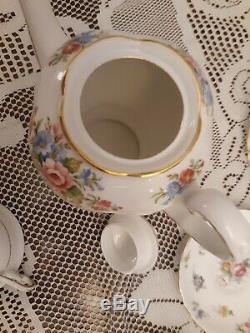 Antique Circa 1940 Tuscan Fine English Bone China Coffee Teapot High Tea Set