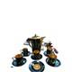 Antique Co Co Set Chocolate Pot With Five Cups And Saucers Beautiful Hand