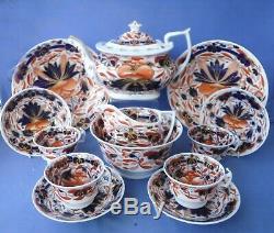 Antique Coalport Japan Imari Tea Set, with Teapot c. 1810