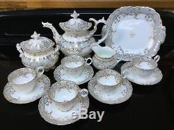 Antique Coalport Tea Set Rococo Regence John Rose Duck Neck Teapot