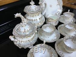 Antique Coalport Tea Set Rococo Regence John Rose Duck Neck Teapot