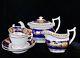 Antique Coalport Teapot/creamer/teacups/saucers Cobalt With Gold C1820