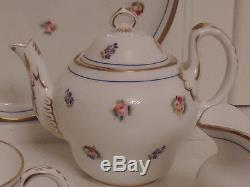 Antique Copeland Spode Breakfast Tea Set C. 1860-1875 Roses Pansies Teapot