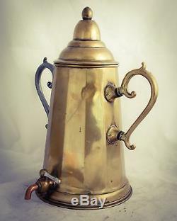 Antique Copper Brass Samovar Bouilloire Coffee Pot Maker Urn tap RARE
