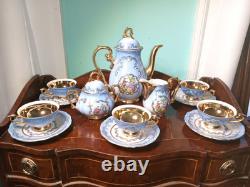 Antique Cottage Core Mayer Wiesau Bavaria 24K Gold Gilt Tea Set Child Demitasse