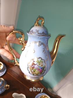 Antique Cottage Core Mayer Wiesau Bavaria 24K Gold Gilt Tea Set Child Demitasse