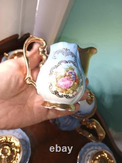 Antique Cottage Core Mayer Wiesau Bavaria 24K Gold Gilt Tea Set Child Demitasse