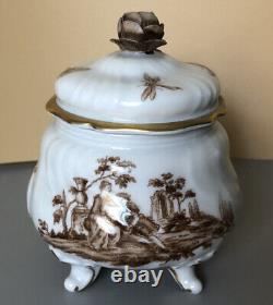 Antique Crown W 1763 Germany Brown Wattea? Porcelain Painted Coffee Teapot Set