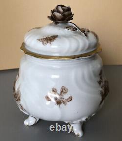 Antique Crown W 1763 Germany Brown Wattea? Porcelain Painted Coffee Teapot Set