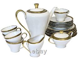 Antique Edelstein German 21 Peice Coffee Pot Set Creamer Sugar Cups Saucers Etc