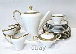 Antique Edelstein German 21 Peice Coffee Pot Set Creamer Sugar Cups Saucers Etc