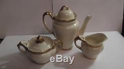 Antique English Breakfast set teapot, sugar creamer