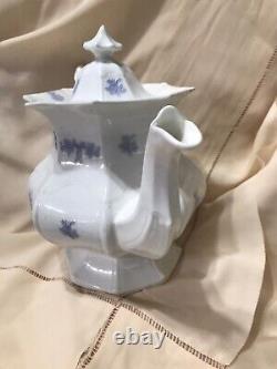 Antique English Tea Pot And Creamer With Small Plate 3 Piece Set