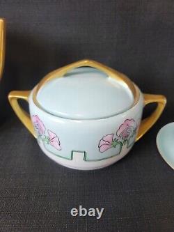 Antique Favorite Bavaria Chocolate Pot Tea Set Sugar Creamer Cup Saucer