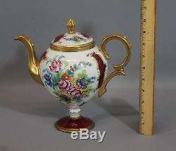 Antique French Limoges Porcelain Teapot Teacup Saucer Teaset or Chocolate Set