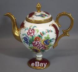 Antique French Limoges Porcelain Teapot Teacup Saucer Teaset or Chocolate Set