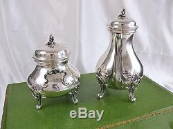 Antique French Sterling Silver Tea or Coffee set 1 teapot 1 sugar bowl in case