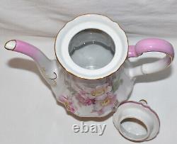 Antique German 7pc China Tea Set Teapot Cup Saucer Hand Decorated Artist Signed