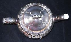 Antique German Porcelain Silver Overlay Plates Teapot Sugar Creamer Cup Saucer