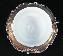 Antique German Porcelain Silver Overlay Plates Teapot Sugar Creamer Cup Saucer