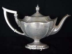 Antique Gorham Sterling Silver Plymouth Coffee Tea Pot Set with Plated Tray 6 Pc