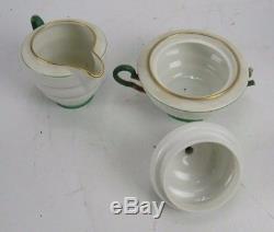 Antique Hackefors Sweden Children's Tea Set Teapot Sugar Creamer Cups & Saucers