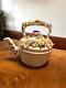 Antique Hand Painted Floral Encrusted Porcelain Tea Pot