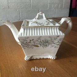 Antique Imperial Warranted ironstone china teapot sugar creamer 2 square plates