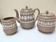 Antique James Dudson Hanley England Stoneware Grapevines Teapot Set