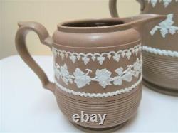Antique James Dudson Hanley England Stoneware Grapevines Teapot Set