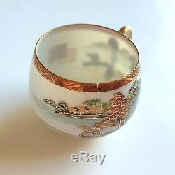 Antique Japanese Eggshell Porcelain Tea Pot Cups & Saucers Set