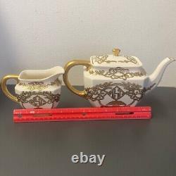 Antique Lenox Belleek Art Deco MSC Tee Set Includes Tea Pot & Creamer