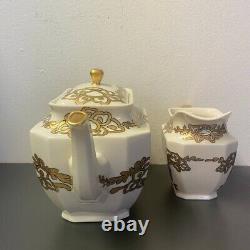 Antique Lenox Belleek Art Deco MSC Tee Set Includes Tea Pot & Creamer