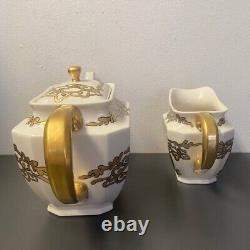 Antique Lenox Belleek Art Deco MSC Tee Set Includes Tea Pot & Creamer