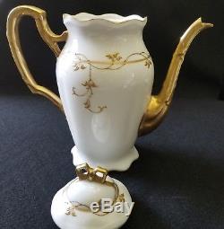 Antique Limoges B&H Blakeman & Henderson Chocolate Pot, Coffee Pot, Teapot Gold