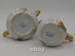 Antique Limoges Ornate Tea Set Floral Teapot Creamer & Sugar Bowl