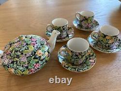 Antique Lord Nelson Tea Set Teapot And Four Matching Small Cups 5 Piece