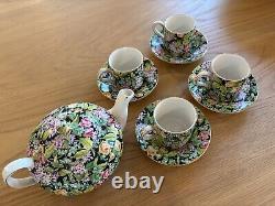 Antique Lord Nelson Tea Set Teapot And Four Matching Small Cups 5 Piece