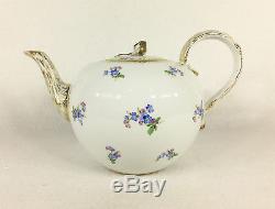 Antique Meissen Porcelain Tea Set Tea Pot Creamer Sugar Bowl 3 Pcs