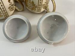 Antique Morimura Nippon Gold Moriage Rose Floral Tea Pot Set Sugar Bowl Creamer