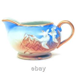 Antique NAGOYA SHOFU NIPPON Japan Tea Set Pot Creamer Cups Saucer FLYING SWANS