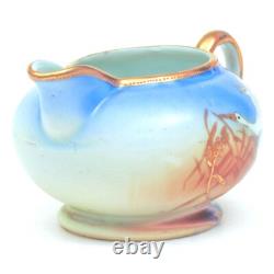 Antique NAGOYA SHOFU NIPPON Japan Tea Set Pot Creamer Cups Saucer FLYING SWANS