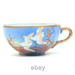 Antique NAGOYA SHOFU NIPPON Japan Tea Set Pot Creamer Cups Saucer FLYING SWANS