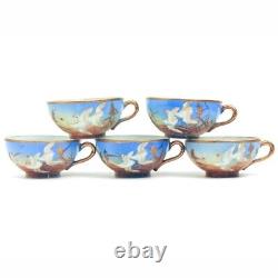 Antique NAGOYA SHOFU NIPPON Japan Tea Set Pot Creamer Cups Saucer FLYING SWANS
