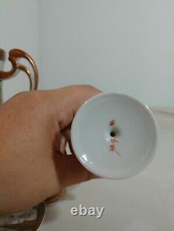 Antique Nippon Japan Chocolate Tea Pot Set Hand Painted withGold Geisha Girl