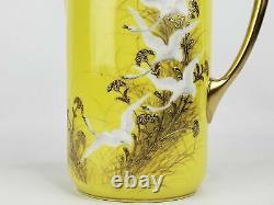 Antique Nippon Morimura Rare Yellow Flying Geese Swan Chocolate tea pot set