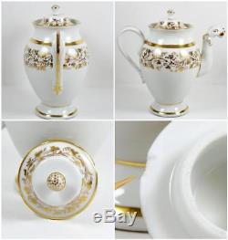 Antique Old Paris Teapot Tea Set 2 Figural Spout Pots Cream Sugar with 3 Tea Cups
